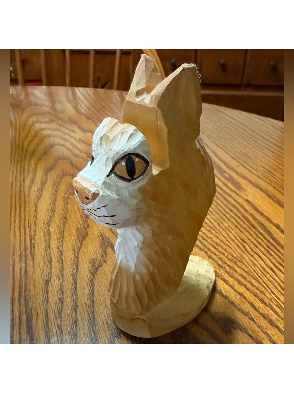 Peepers Hand Carved Hand Painted Orange Cat Eyeglass Holder - Picture 5 of 16